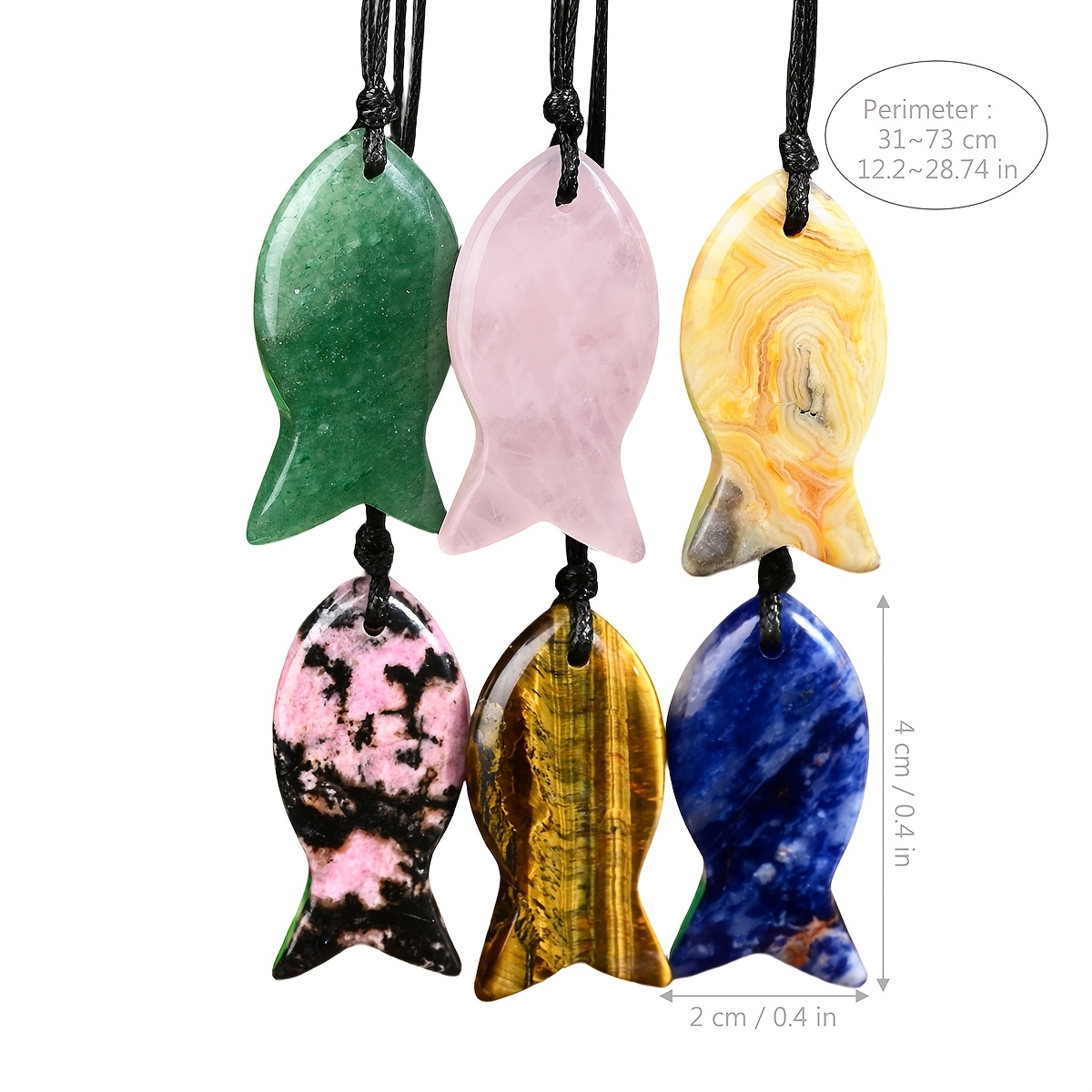 Women's Natural Stone Fish-Shaped Pendant Necklace