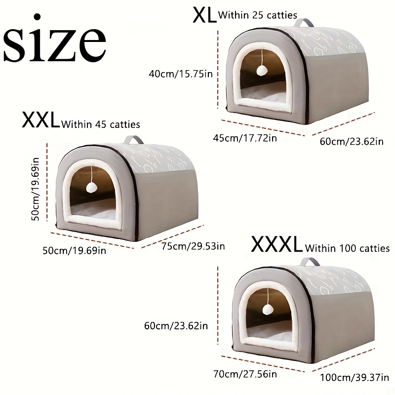 1pc Dog Bed For Large Dogs Winter Warm Removable And Washable Dog Kennel Universal Pet Bed Non-slip Bottom Design Cat Bed Pet Nest, Pet Bed