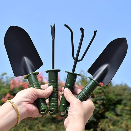garden tool 4pcs set hand rake trowel weeder multi functional gardening kit lightweight easy to handle anti slip handle strong and durable