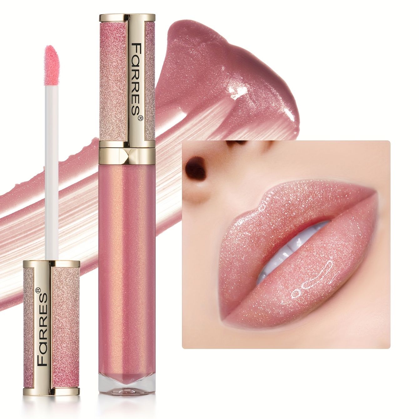 

Pearlescent Glitter Lip Gloss, Moisturizing Hydrating Formula, High-shine Glass Mirror Finish, Non-smudge Daily Wear For All Skin Types