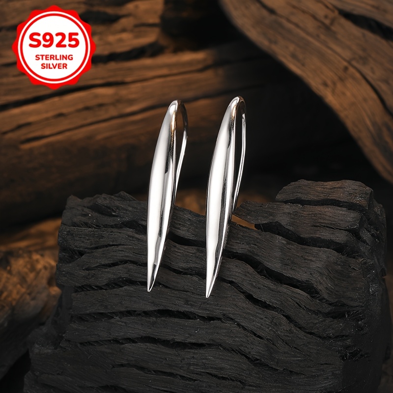 Custom Glossy Curved Hook Earrings 3G 925silvery