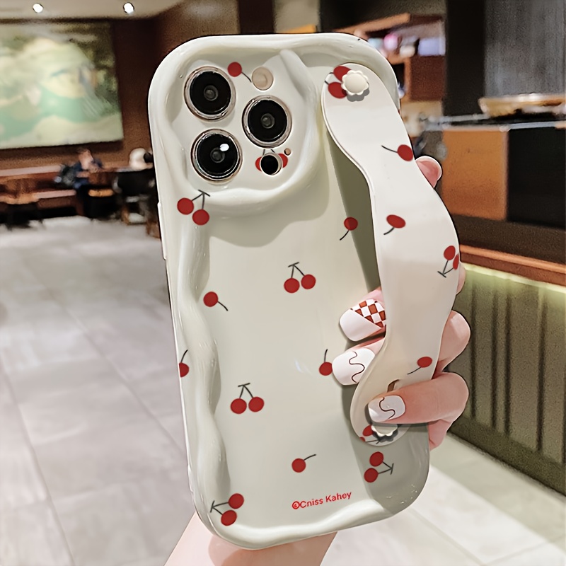 TEMU Full Cherry Letter Phone Case, Compatible With Iphone 16 Pro Max/15/14/13/12/11, Galaxy
