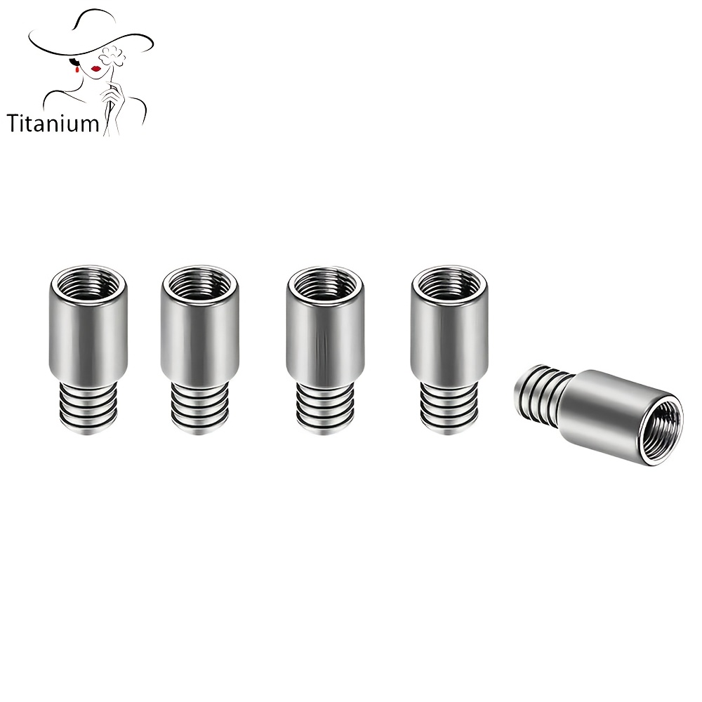 TEMU 5pcs G23 Titanium Alloy Hypoallergenic Material Compact Elegant Style Extended Rod Women's Piercing Suitable For Various Rod Extensions Use