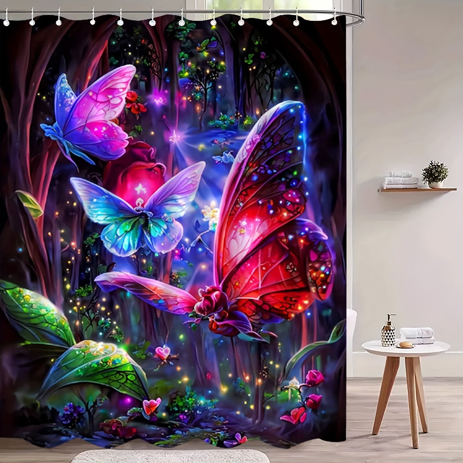 

Enchanting Butterfly Bath Curtain: High-quality, Romantic Design, Waterproof, And Durable For Year-round Use