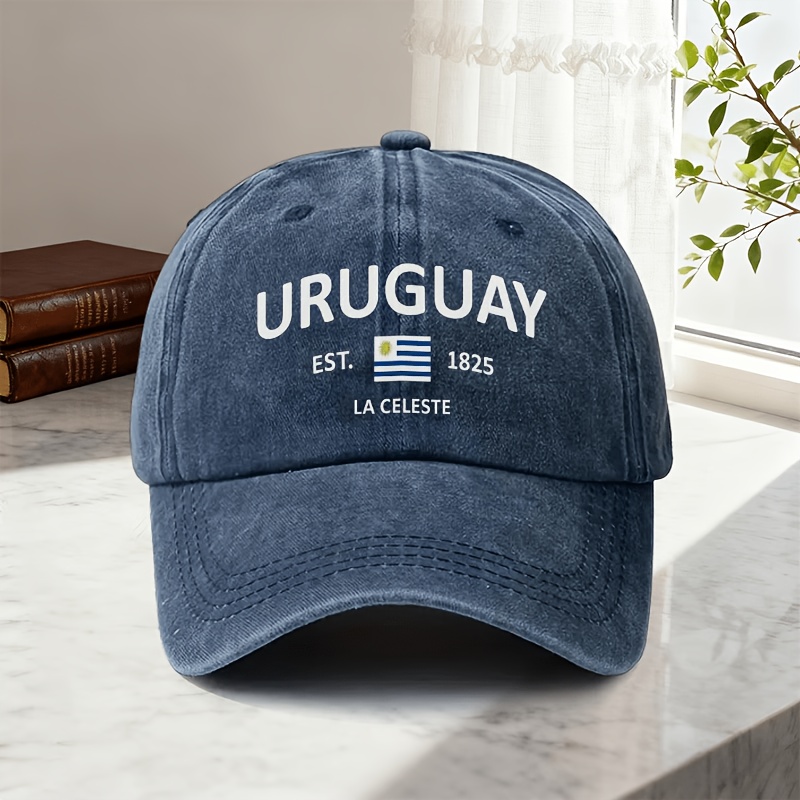 TEMU Gorra de béisbol de tamaño ajustable relacionada con 'URUGUAY', gorra estampada para hombre, gorra deportiva casual para hombre 'LA ', adecuada
