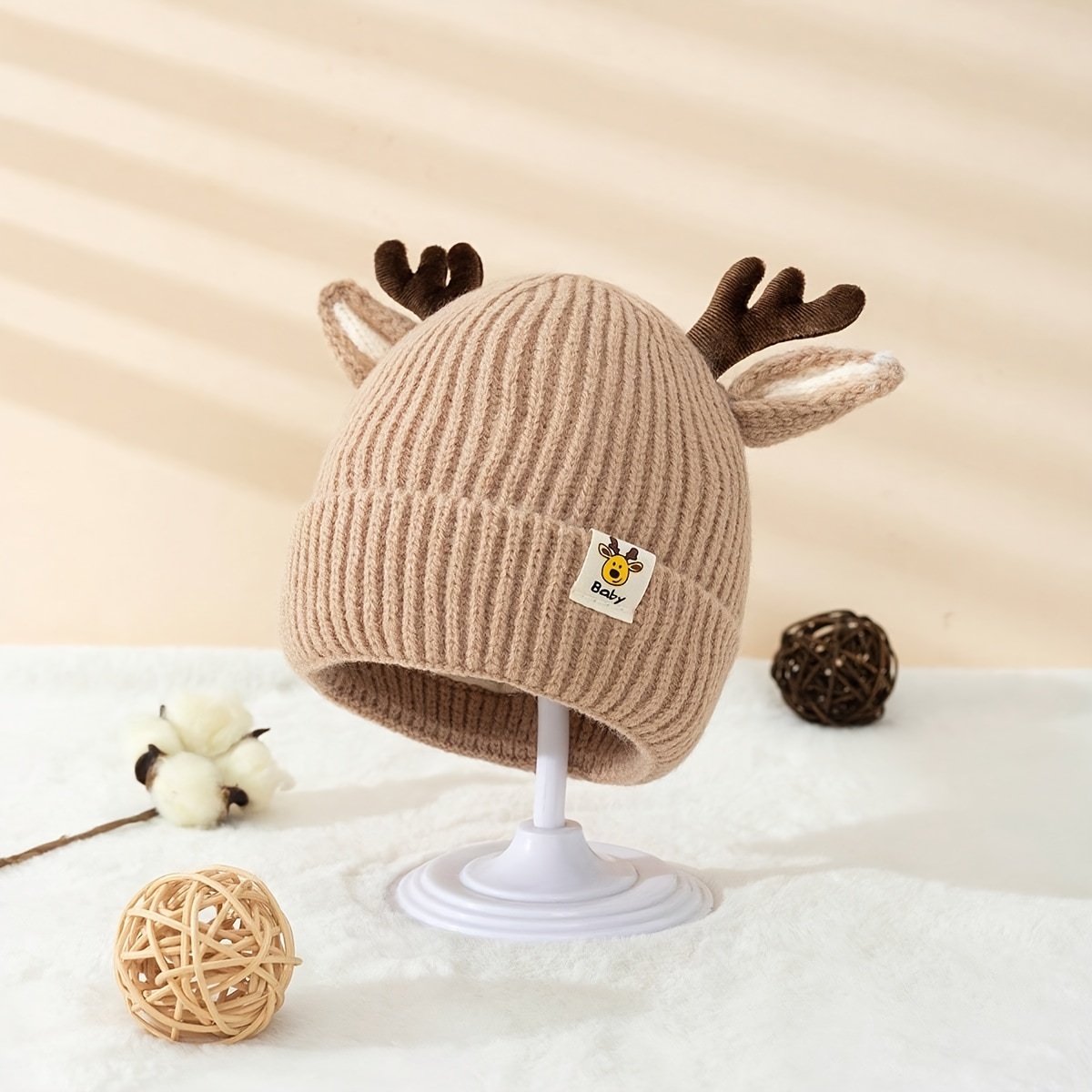 1pc Cute Warm Colorful Hat Decorated With Animal Ears For Boys And Girls, Suitable For Daily Warm Wear In Autumn And Winter, Festival Wear, And New Year Wear
