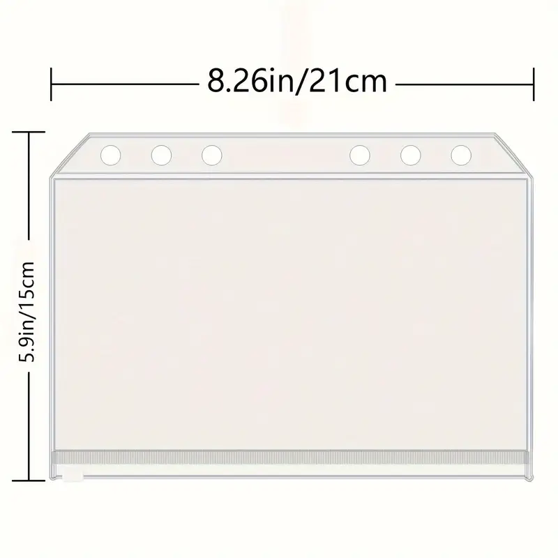 Lot 12 Pochettes A5 6 Trous Transparentes Zippées – Organisatrice Budget, Espèces, Cartes Pour Classeur A5, Plannings