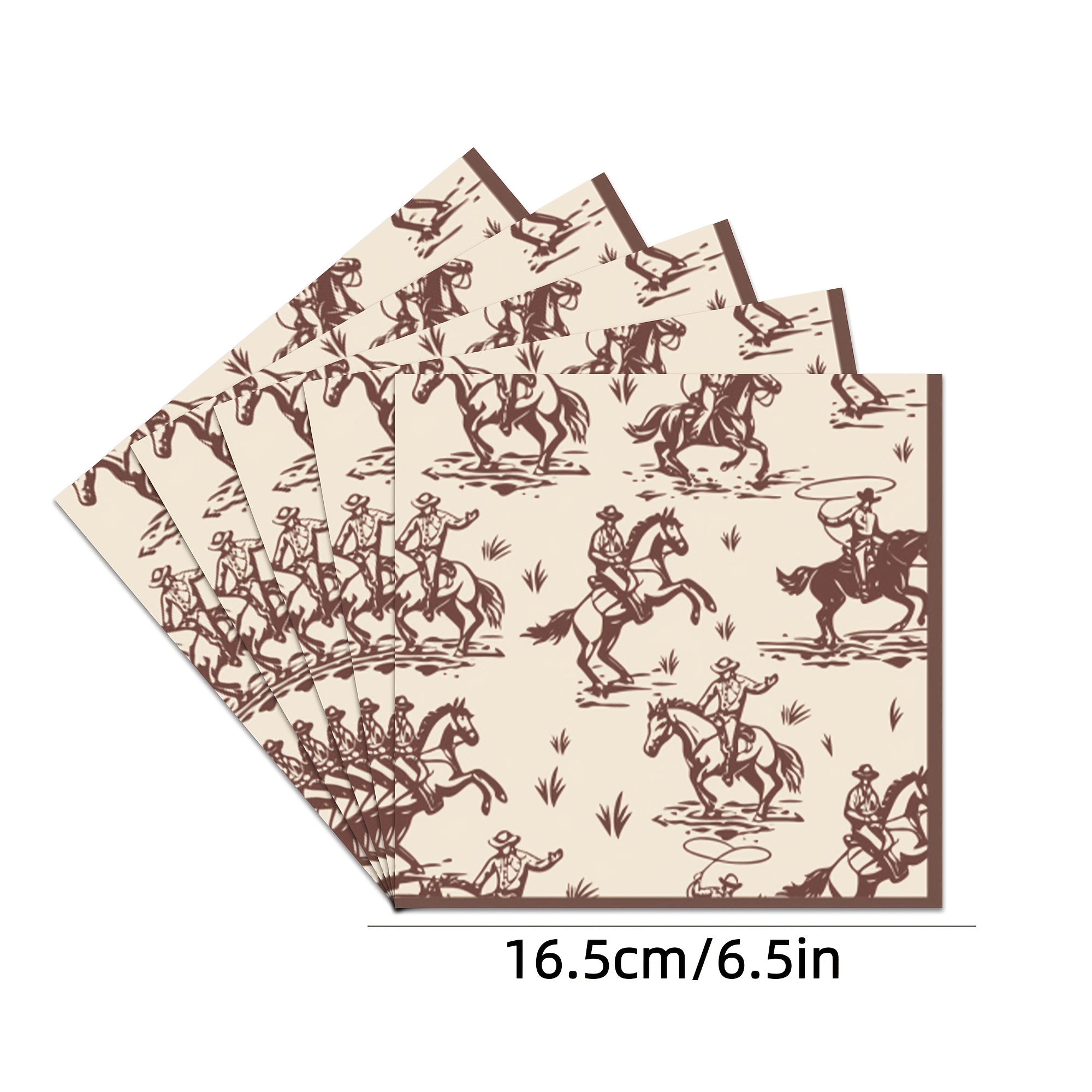 TEMU 25pcs Cowboy-style Napkins, Suitable For Western Parties, Cowboy Parties, Barbecue, Cowboy Lunches And Dinners, Camping, Barns, Barbecue Cowboy