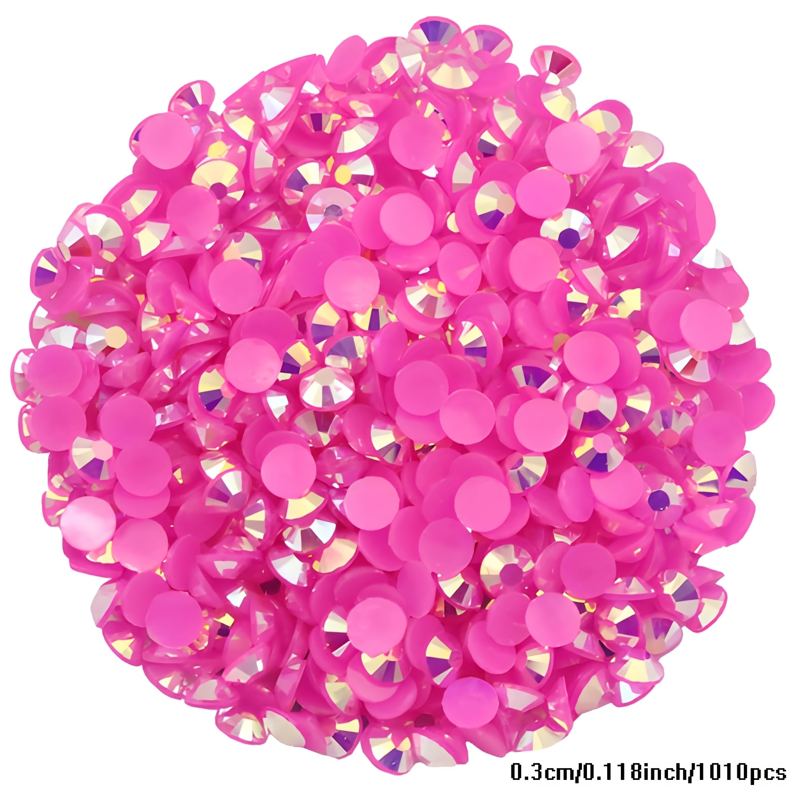 1010pcs 3mm Round Flat Back Resin Rhinestones Ab For Crafts, Jelly And Clear Tumblers Face Makeup Cups