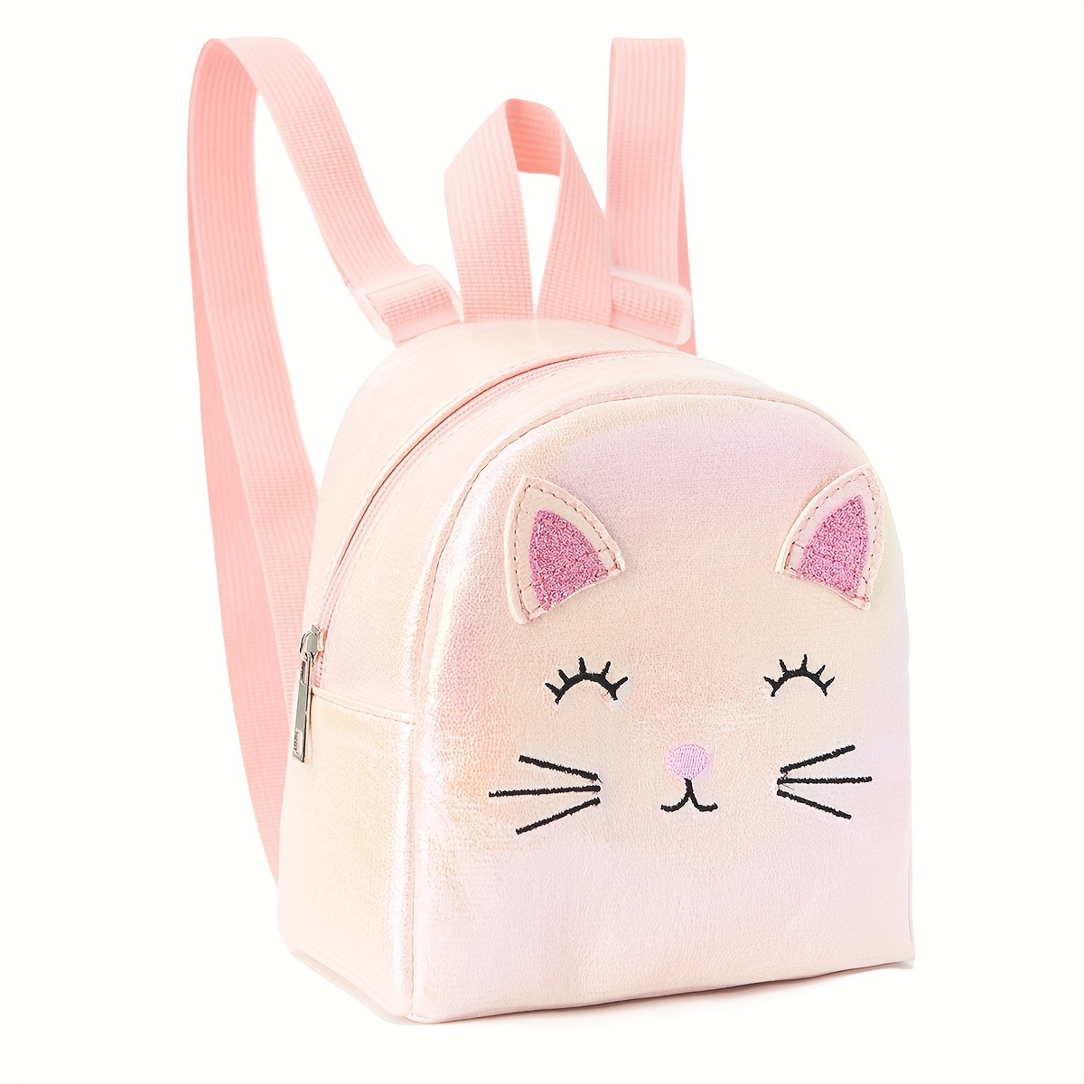 

Sac à dos mini pour enfants avec une broderie de chat mignon, style classique pour une utilisation quotidienne, voyage en plein air, cadeau festif