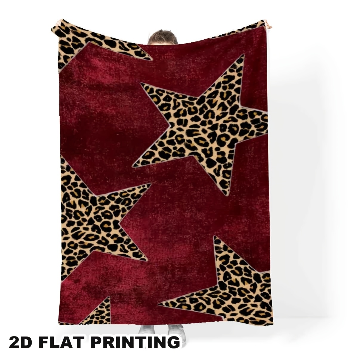 TEMU 2d Flat 2026 New Style Printed Flannel Blanket Leopard Print Flannel Blanket Soft Comfortable Plush Blanket, Suitable For Sofa Bed, Warm And