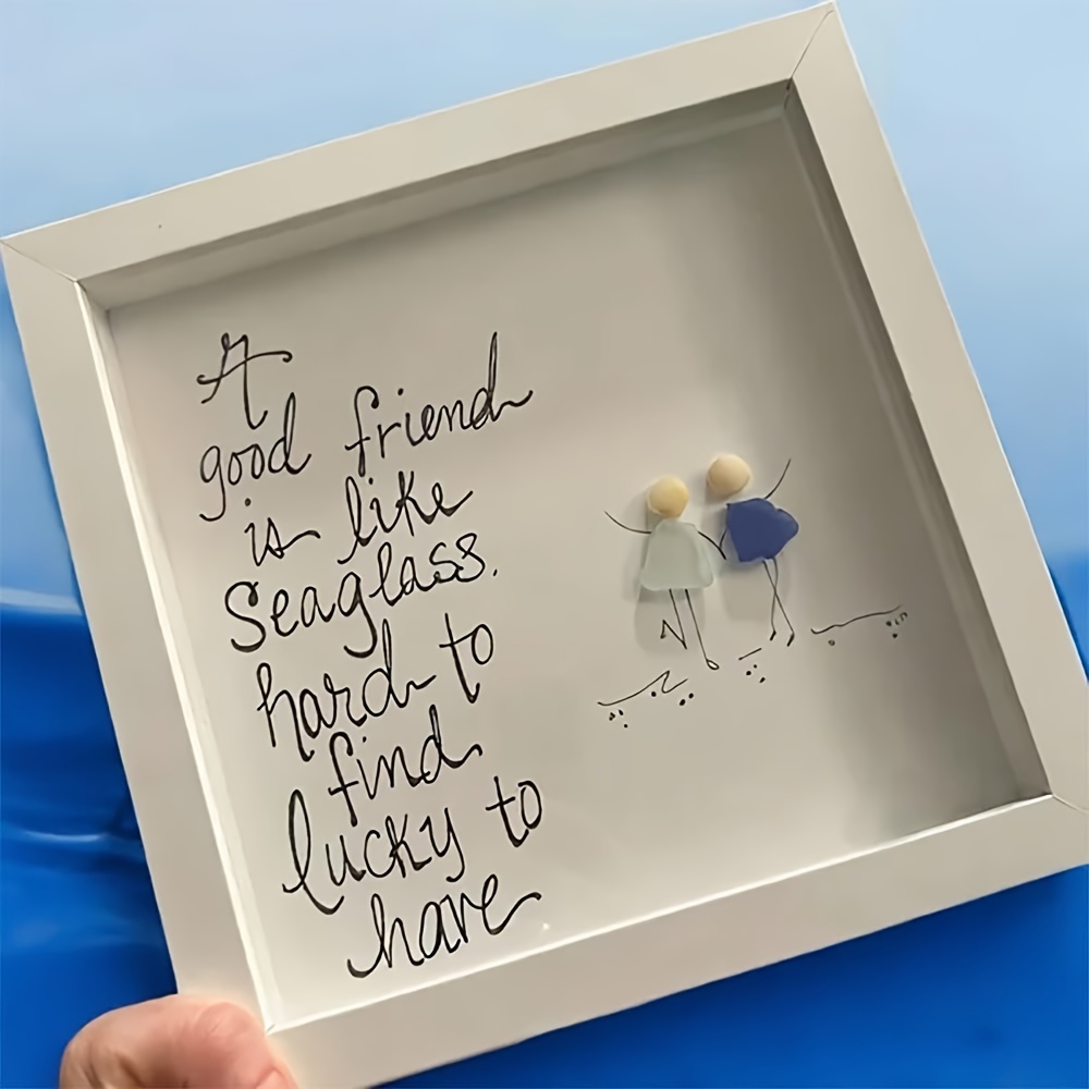 handcrafted sea glass art friendship themed decor perfect birthday or christmas gift for friends