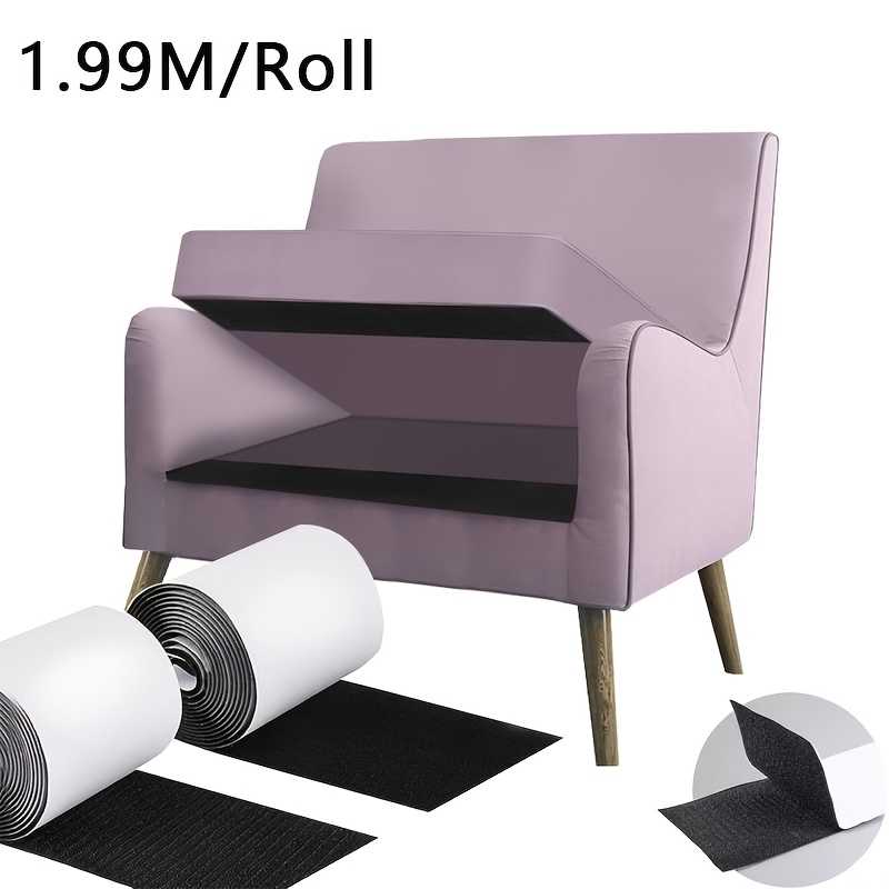 TEMU Hook And Loop Tape 5cmx2m Self Adhesive Hook And Loop Strips Keep Couch Cushions From Sliding, Black Heavy Duty Hook And Loop Strips For Sofa