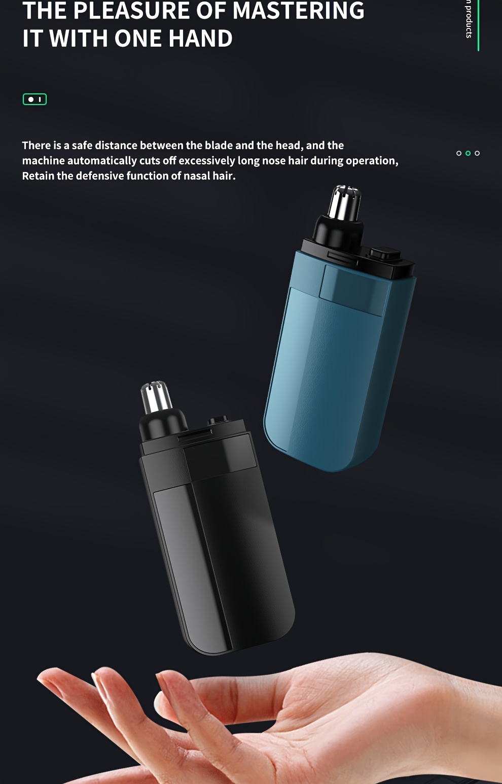 usb rechargeable nose ear hair trimmer   stainless steel blade portable mini design for men   gift Product details 7
