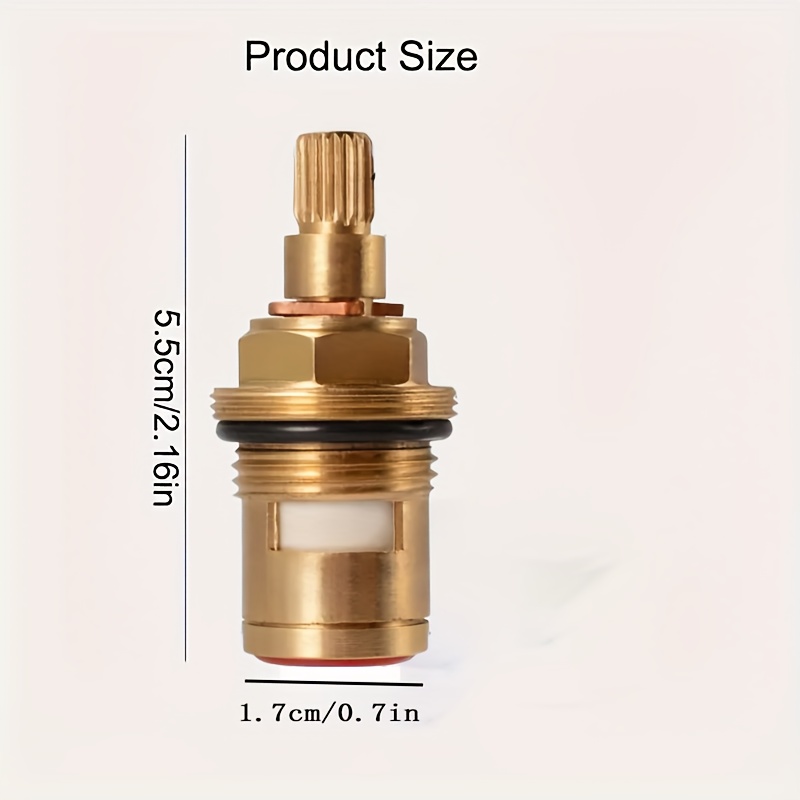 Brass Ceramic Disc Faucet Cartridge – 1/2" Quarter-Turn Replacement Valve For Bathroom & Kitchen Sink Faucets (Drip-Free)
