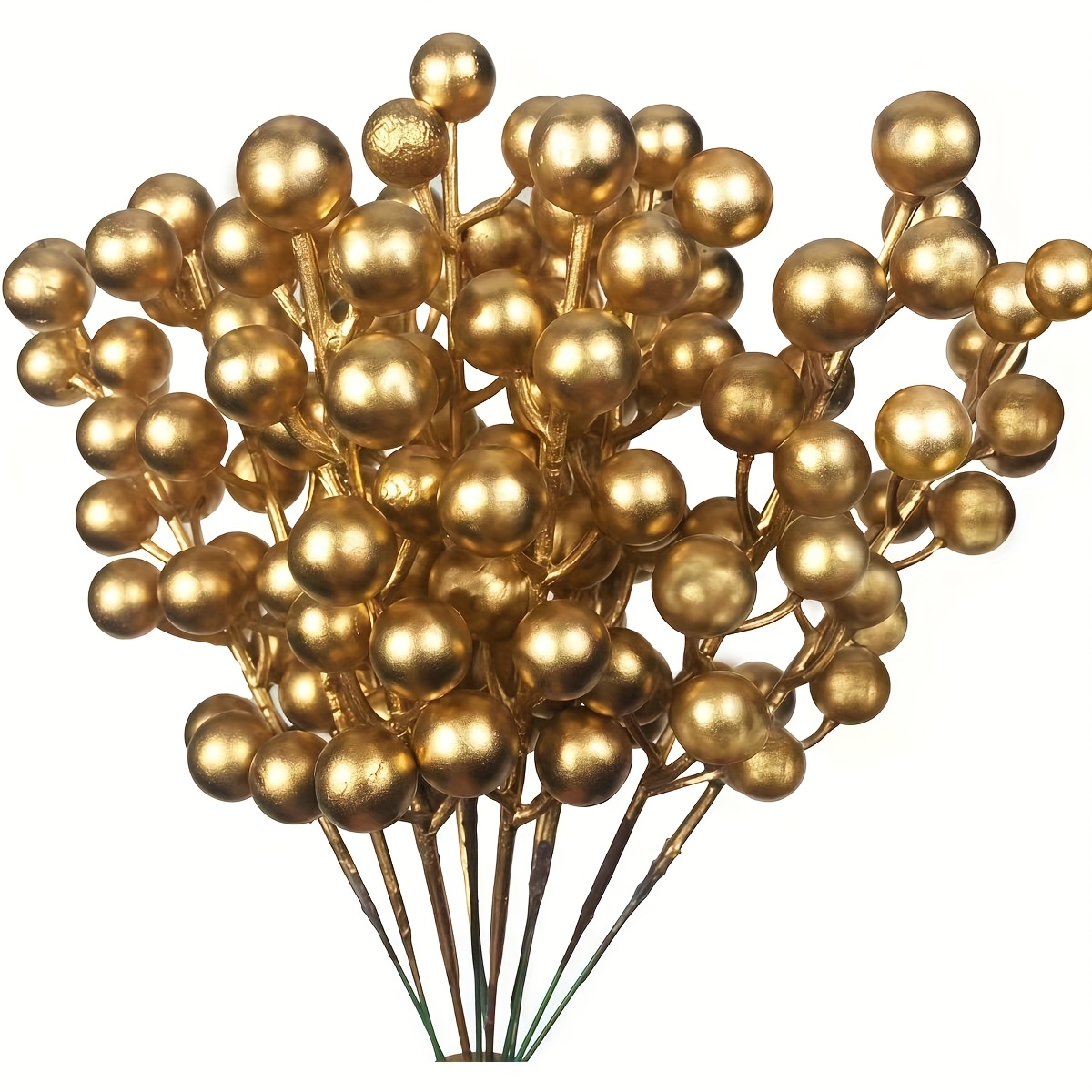 Image of 17pcs Of Faux Flowers And Berry Stems For Crafting Decorations For Christmas Trees, Wreaths, And Holiday Gifts For Thanksgiving And Halloween