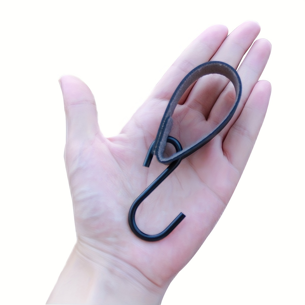 6 Pack Key Hooks - Wrought Iron Wall Mount Key Holder With Leather Strap, Storage Hooks For Entryway Cabinet Organizer