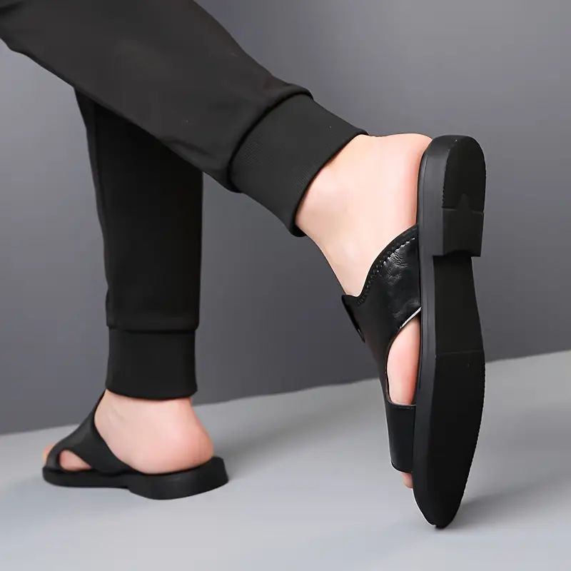 2024 summer new casual mens microfiber slip on sandals breathable lightweight open toe hiking outdoor daily casual vacation details 7