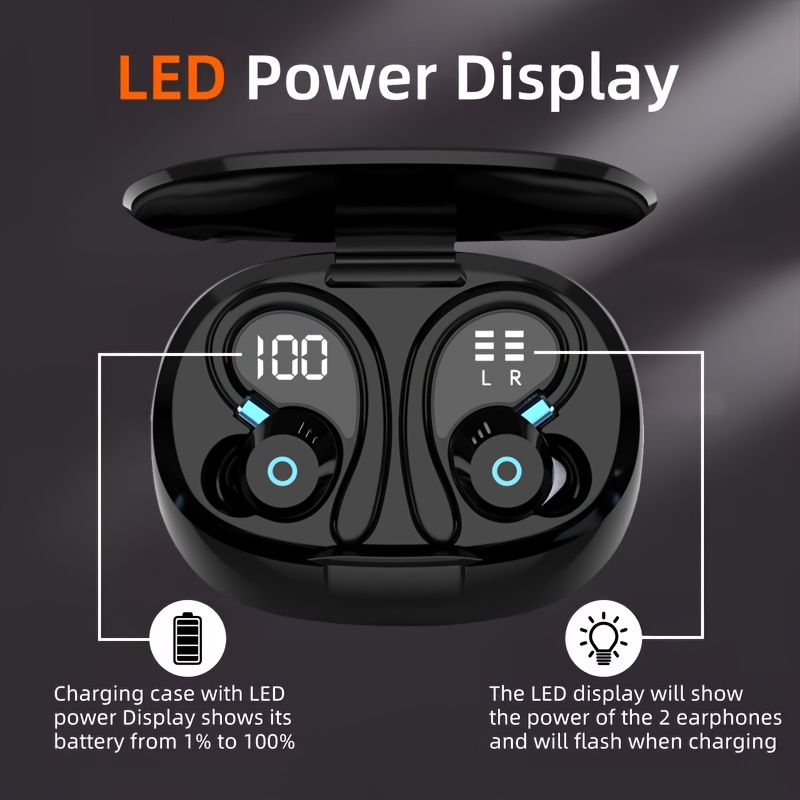 2026 New TWS Wireless In-Ear Earbuds, Wireless 5.4, Built-In Dual Microphones, ENC Noise Cancellation Technology, Touch Volume Control, Ultra Long 40H Playback Battery Life, Dual LED Digital Display Charging Case, Type-C Fast Charging