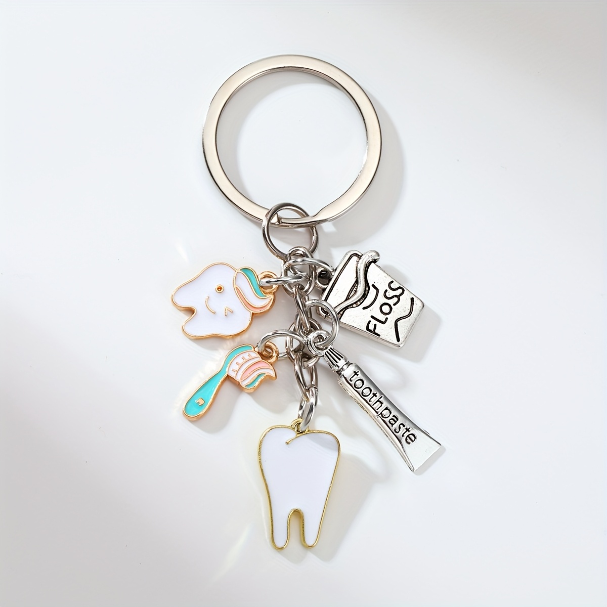 Keychain With Alloy Toothbrush, Toothpaste, And Dentist Charms - Ideal Gift For Dental Professionals And Teeth Protection Enthusiasts, Dental Gifts