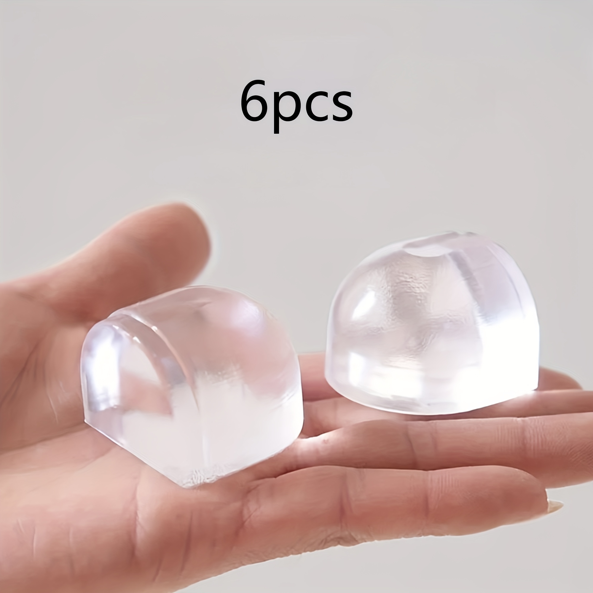 TEMU Juego de 6 topes para puertas de suelo, protectores de puerta de ducha sin adhesivo hechos de silicona, protectores de pared transparentes
