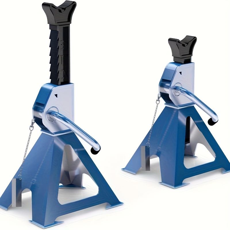 TEMU 3 (6000 ) Blue Frosted Pattern Car Jack Stands Load-bearing Capacity, Adjustable Height, Suitable For Lifting Suvs, Pickup Trucks, Cars, And Utv/atv 2pcs Heavy-duty Set