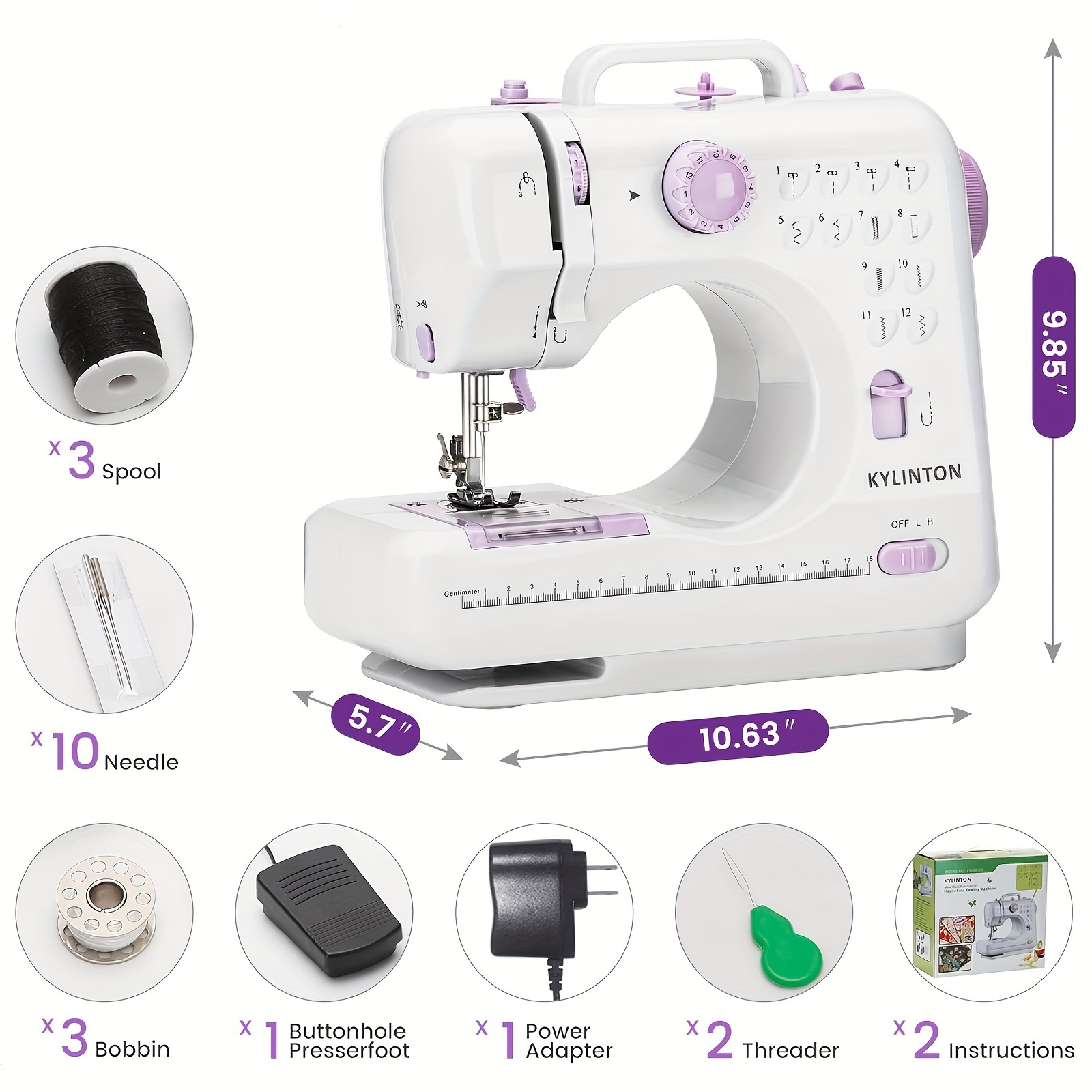 

Portable Electric Sewing With 12 Stitches Patterns, Adjustable , Overlock, Multifunctional Home Sewing Machine , Beginners, Hobbyists, Lightweight, , Repair, Diy, Crafting