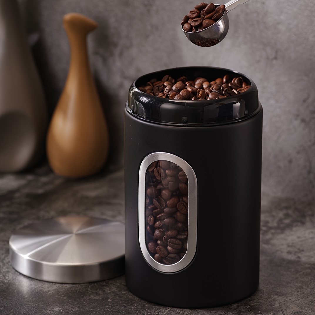 3pcs black metal sealed jar candy biscuit coffee seasoning coffee storage and packaging jar outdoor party 0