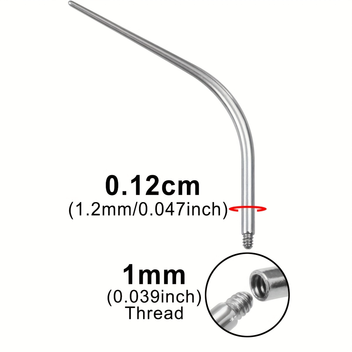 1pc Stainless Steel Nose Septum Ear Cartilage Body Piercing Tools Kit Pull Pin Threaded Tools