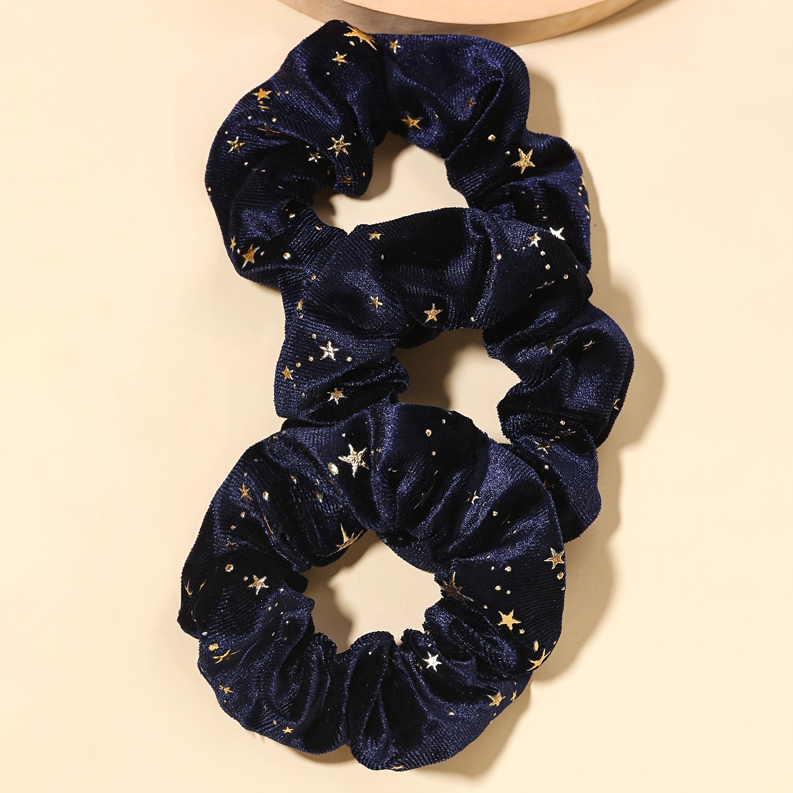 TEMU 3pcs Solid Color Printed Velvet Headband Hair Accessory