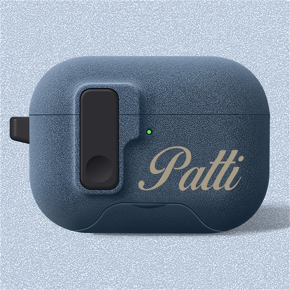 TEMU [customized] Personalized Initials Letters Custom Lock Pop-up Earphone Case Earphone Diy Case For Airpods 1 2 3 4 Pro 2 Pro 3 Luxury Cover