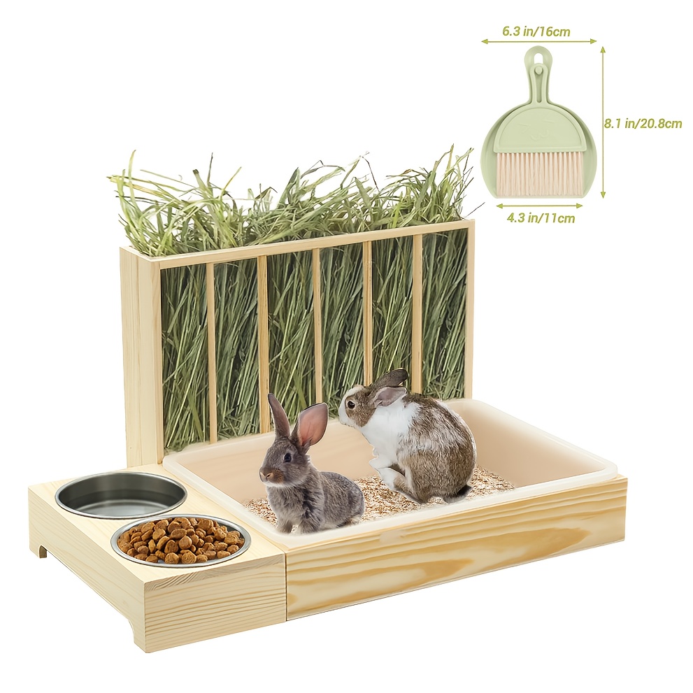 rabbit hay feeder litter box in bamboo feeder toilet Temu
