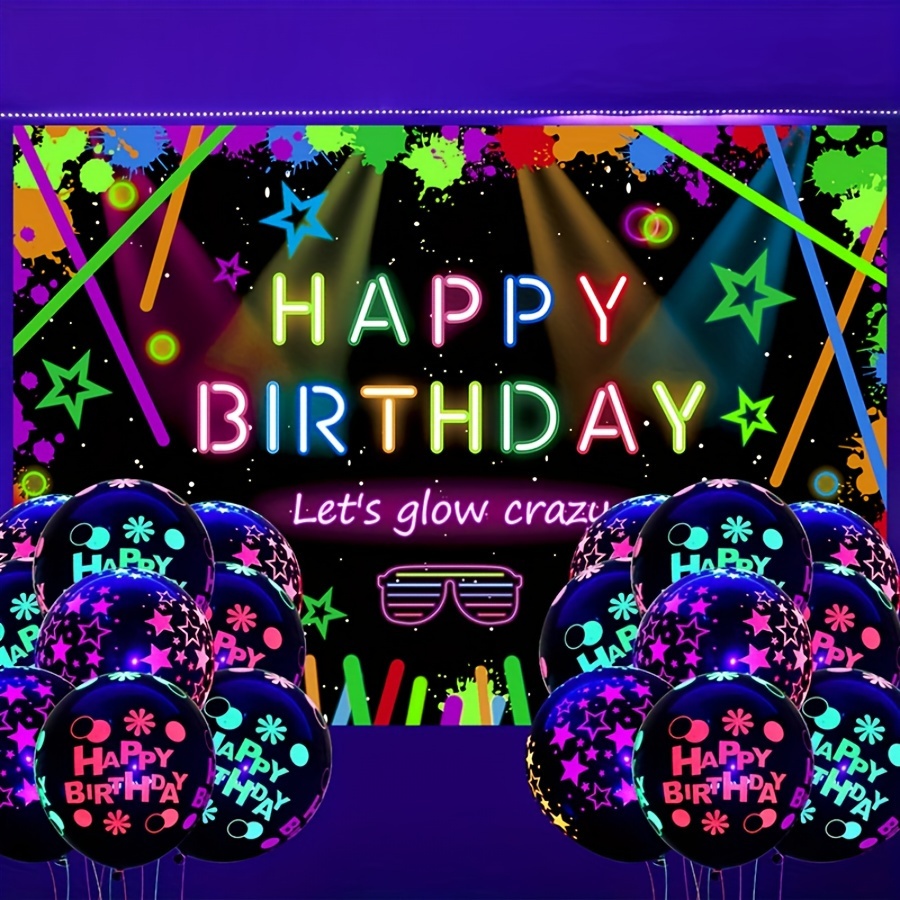 

-the-dark Birthday Party Kit - 19pcs Set With Star Balloons & Banner, Celebrations &