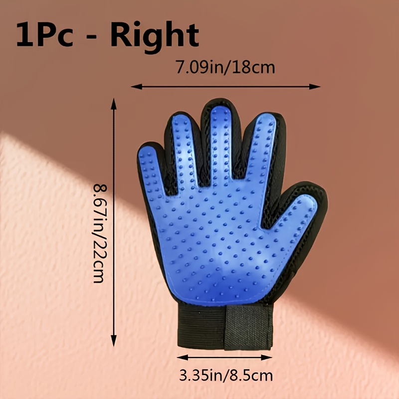 Grooming Gloves Heavy Duty Rubber Hair Removal Brush 5-finger Design Reusable Cat Hair Removal Mitts Efficient Hair Removal And Massage Suitable For Long And Short Haired Dogs Cats Easy To Clean Groom