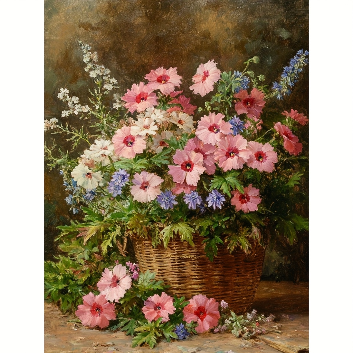 TEMU Jozysh 1 Set Of Printed Cross- Adult Kits In Sizes 30x40cm/11.8x15.7in And 40x50cm/15.7x19.7in, Easy Decorative Small Flower Basket For Holiday