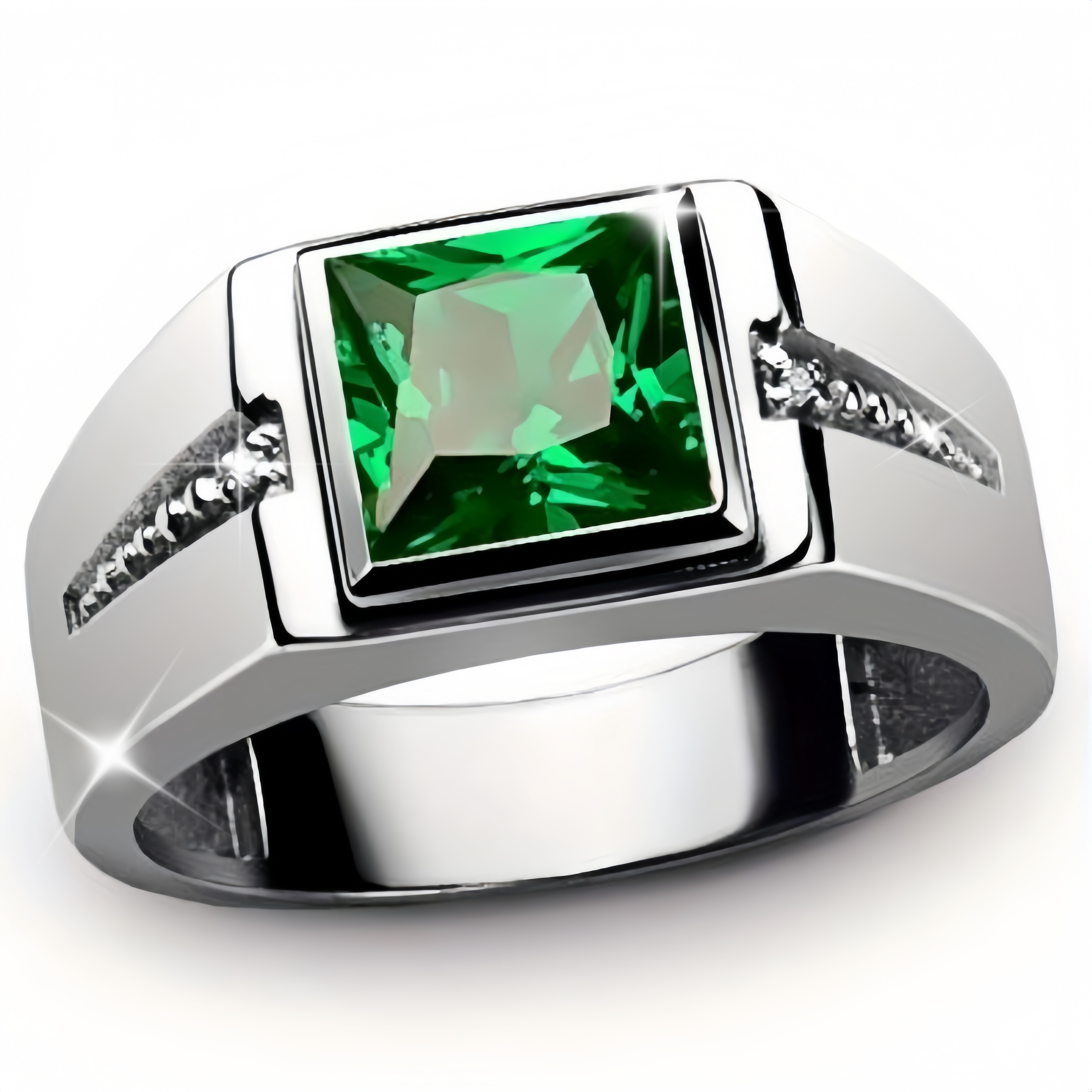 TEMU 1pc Stylish And Elegant Ring With Red Square Synthetic Zirconia Inlay, Suitable For Proposals, Weddings, Or As A Holiday Gift