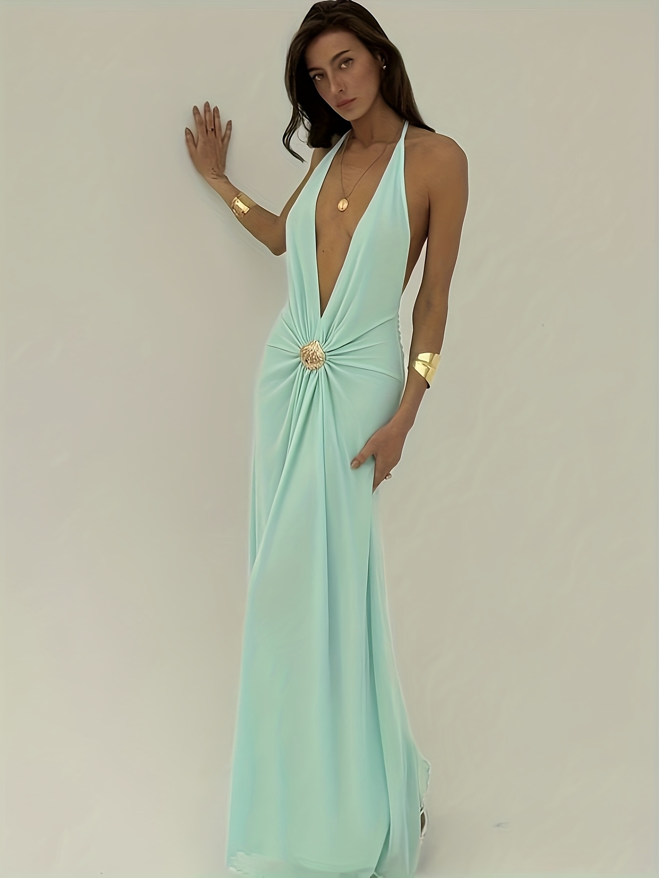 sachin and babi light blue dress Black Floral Lace & Satin Classy Long Formal Dress