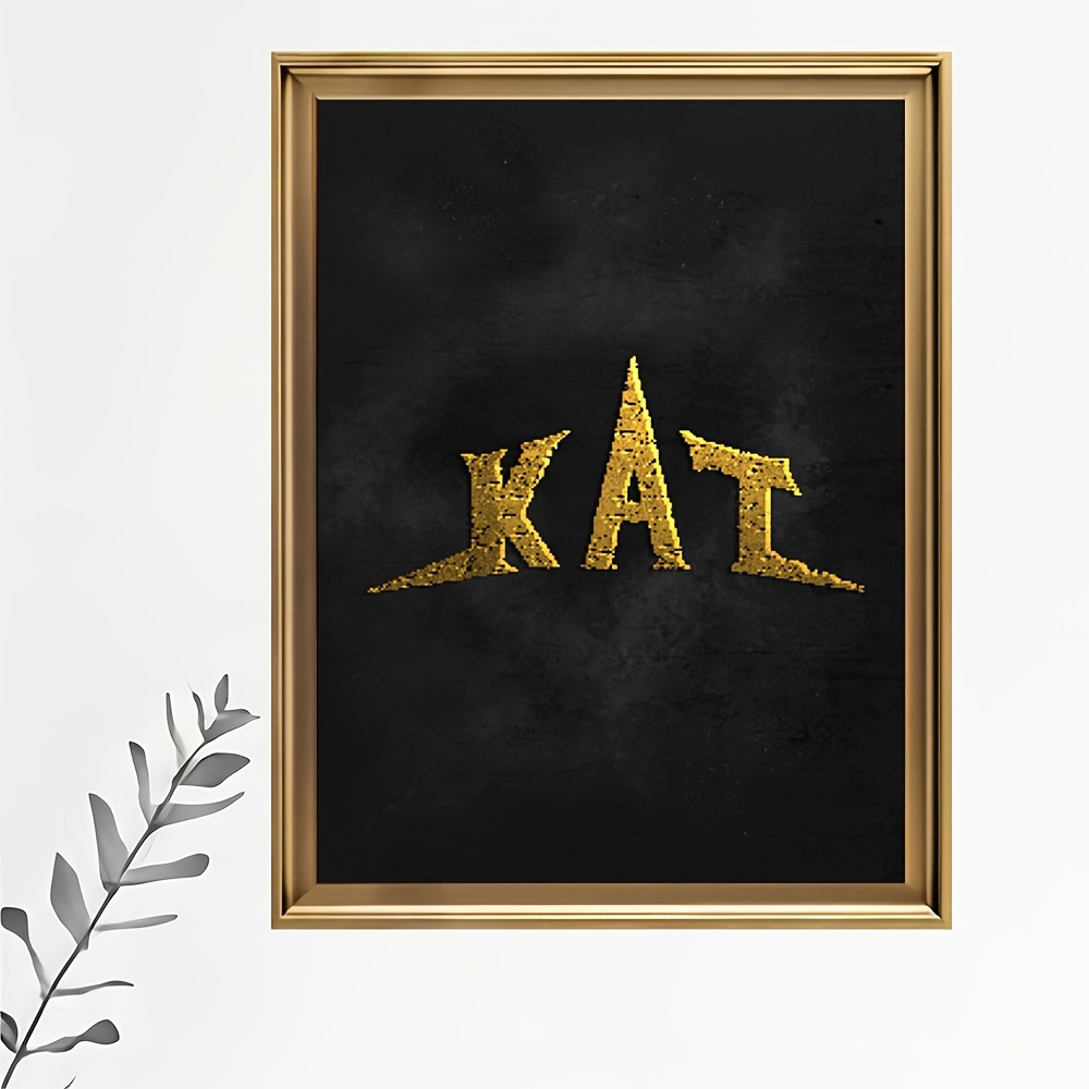 

Room Decor 1pc Kat Monogram Initial Lettering Canvas Wall Art, Modern Decorative Painting For Living Room, Bedroom, Game Room - Ideal For Christmas And Holiday Gifts