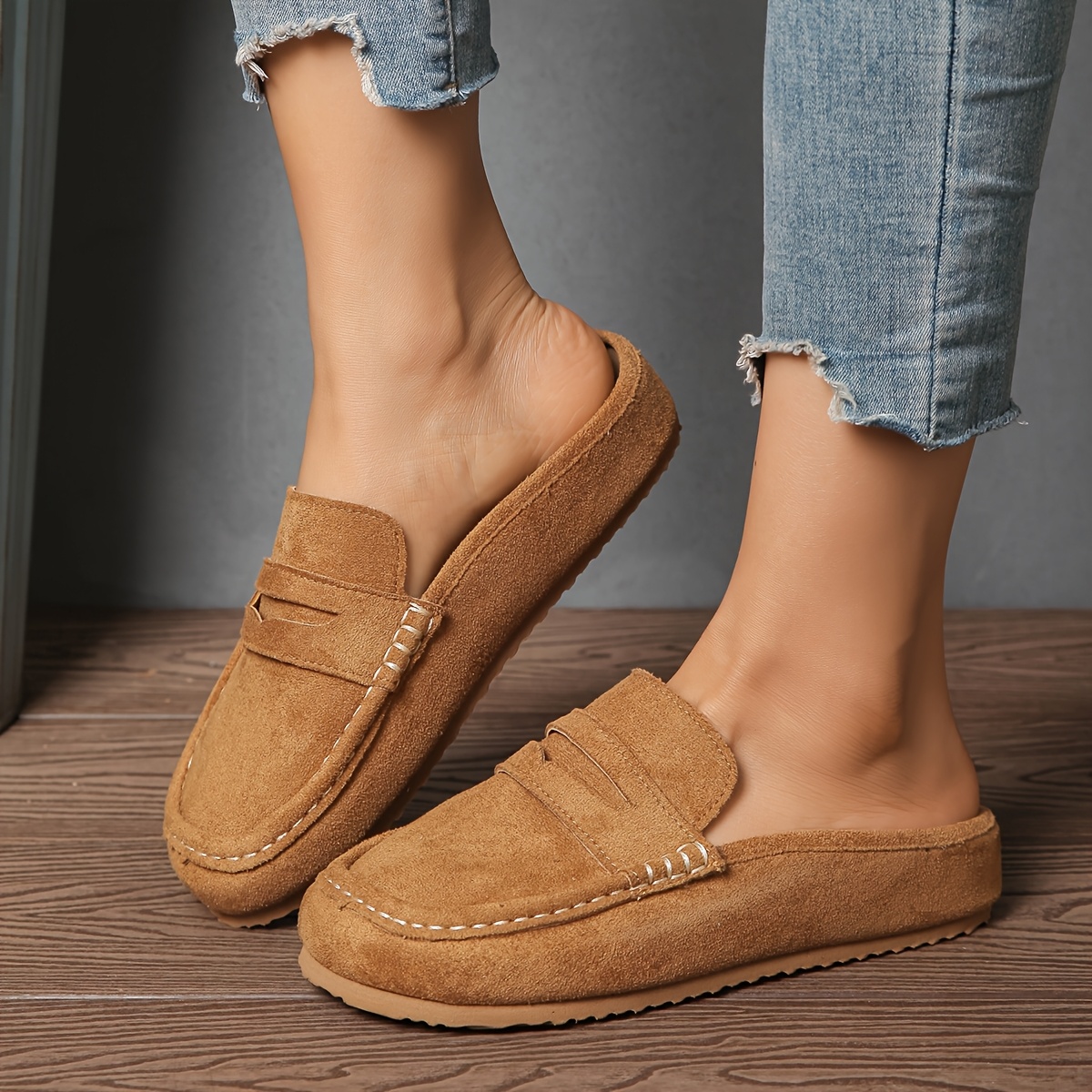 womens mule shoes new casual soft sole comfortable non fatiguing slip on large size womens shoes women shoes Product details 8