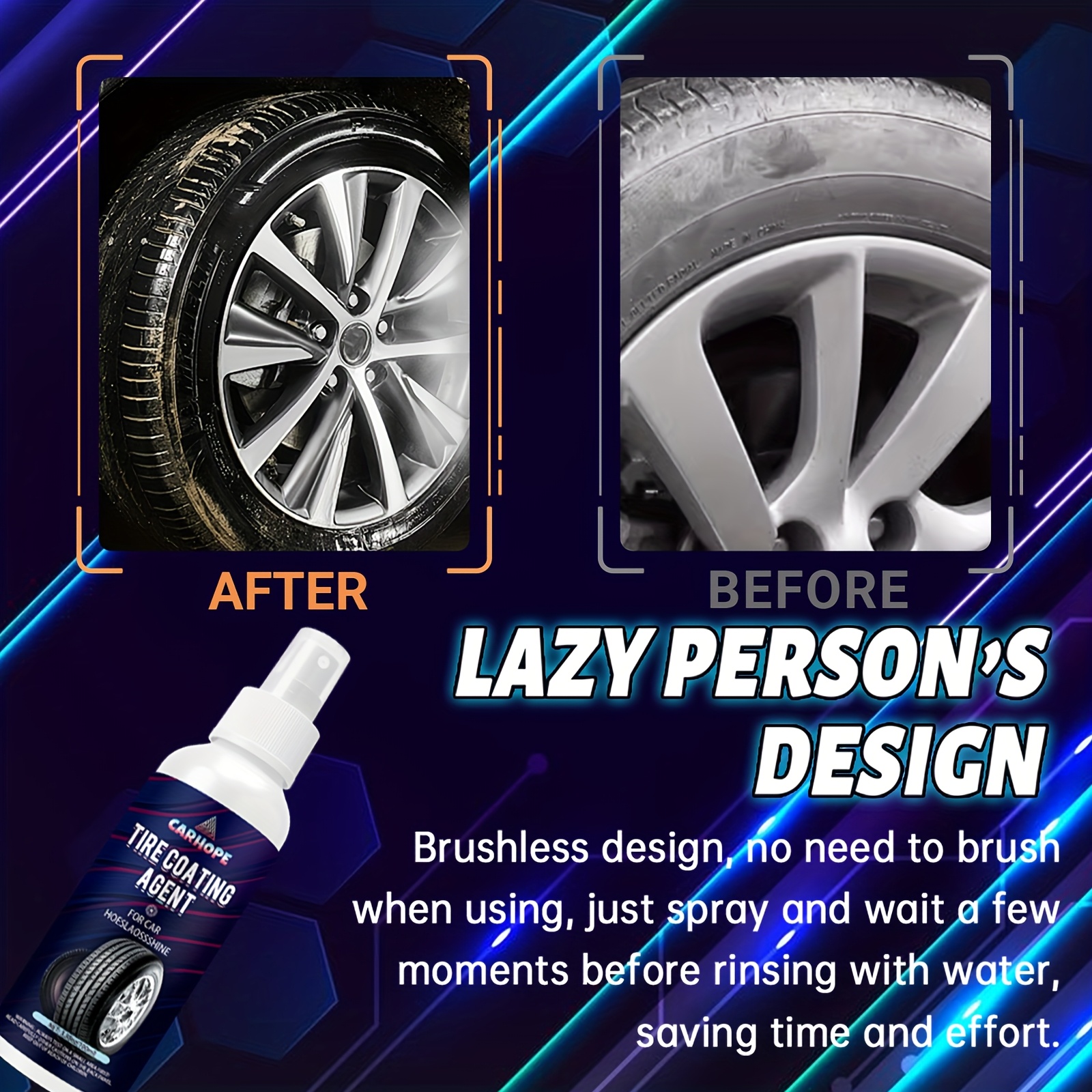  100ml tire coating agent spray wipe formula boost long lasting protection durable protective film for tire all details 4