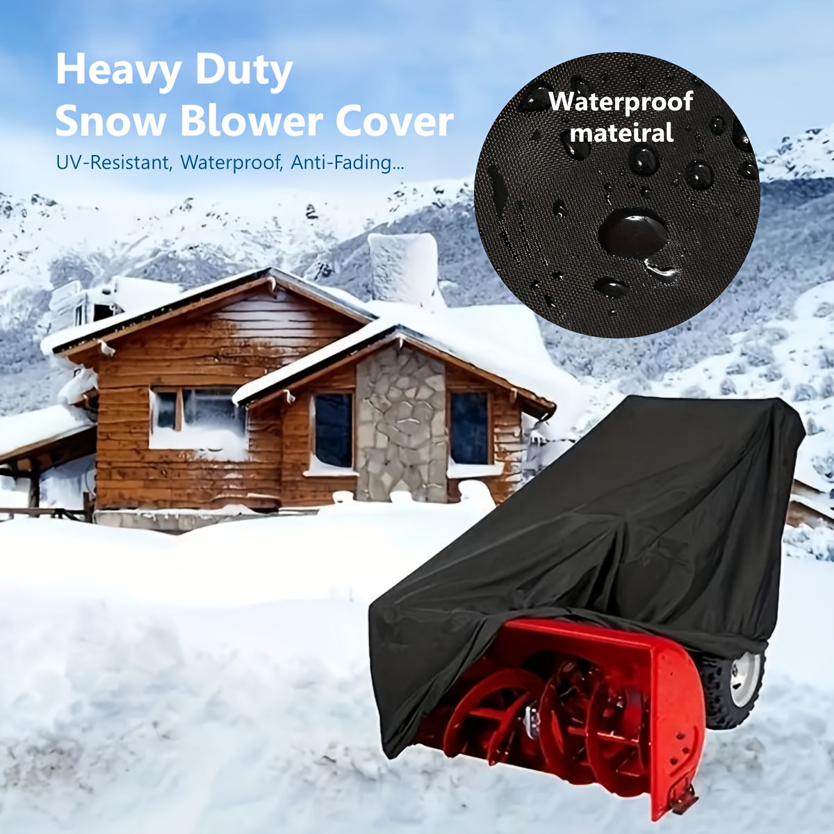 TEMU 1pc Heavy-duty Snow Blower Cover, Anti-fading Lawn Mower Protector, Outdoor And Garden Accessories.