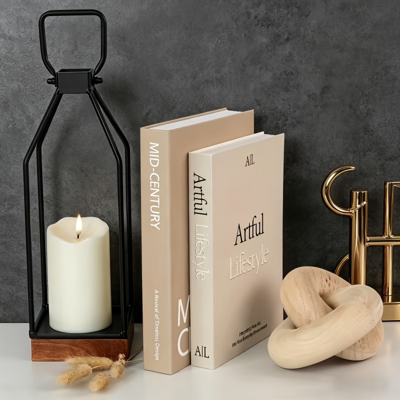 TEMU 2pcs Modern Decorative Fake Books Suitable For Home Table Decor - Elegant Paper Books For Coffee Table, Bedside Shelf Decoration, Holiday Table