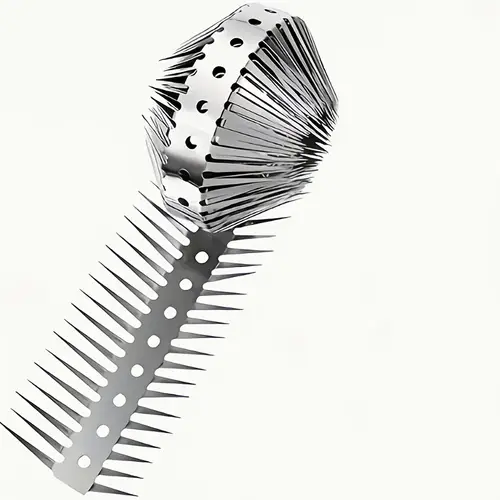 1 roll stainless steel anti climb spikes heavy duty rust resistant barbed wire with sharp pointed tips for fences roofs windowsills walls barns animal deterrent pipe hole climbing prevention nails fence security enhancement intricate durable construction hole protection protective barrier sturdy build security nails farm security