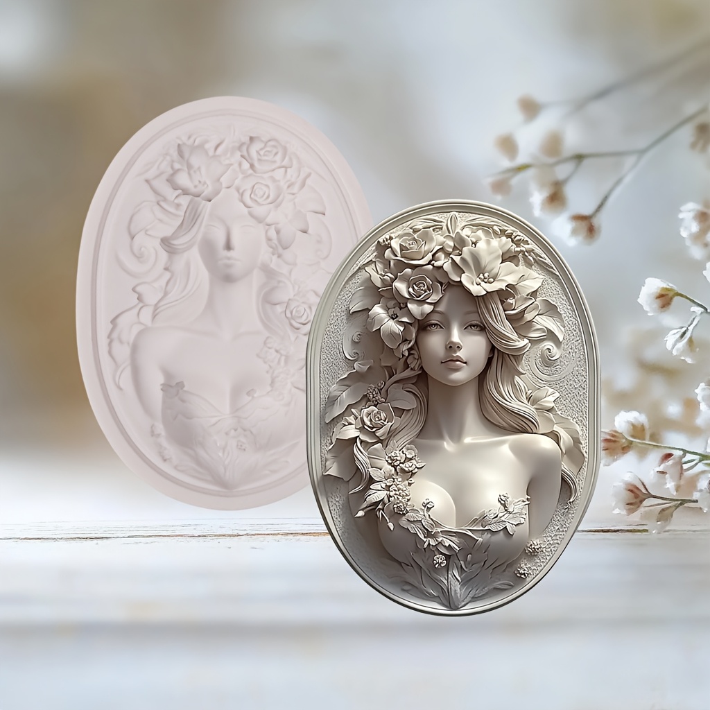 

Silicone Resin Mold Flower Fairy, Ellipse Fondant Molds For Diy Handicraft, Clay Resin Casting Molds For Valentine's Day, Thanksgiving, Spring Decor