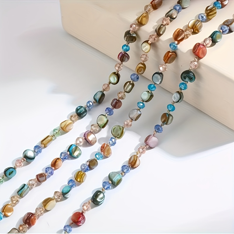 Bohemian Natural Stone & Shell Bead Necklace, Multicolor