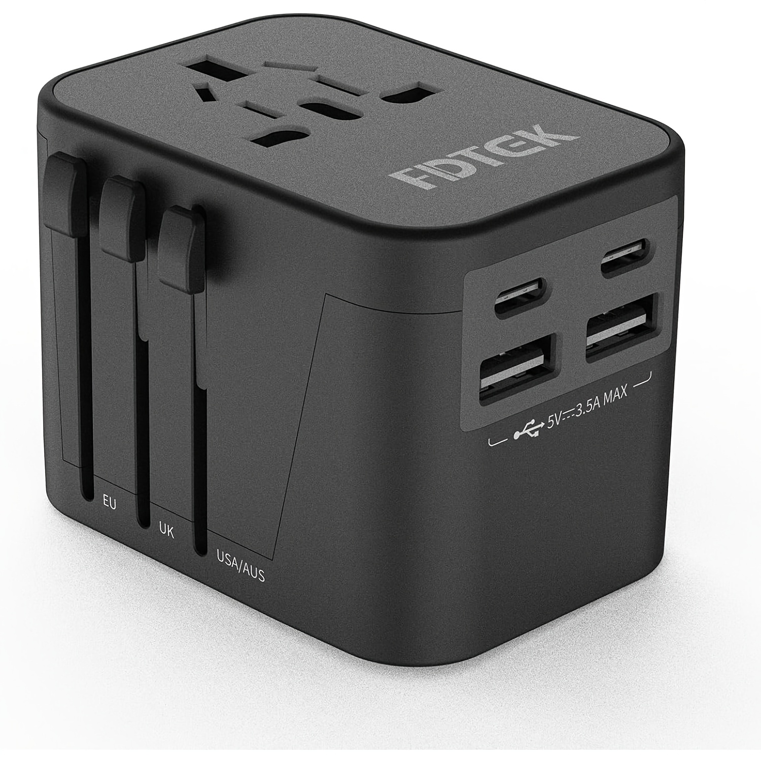 TEMU Universal Travel Adapter, International Travel Plug Adapter With 2 Usb C And 2 Usb A Ports, Mini Travel Size, Easy To Carry, Suitable For Over