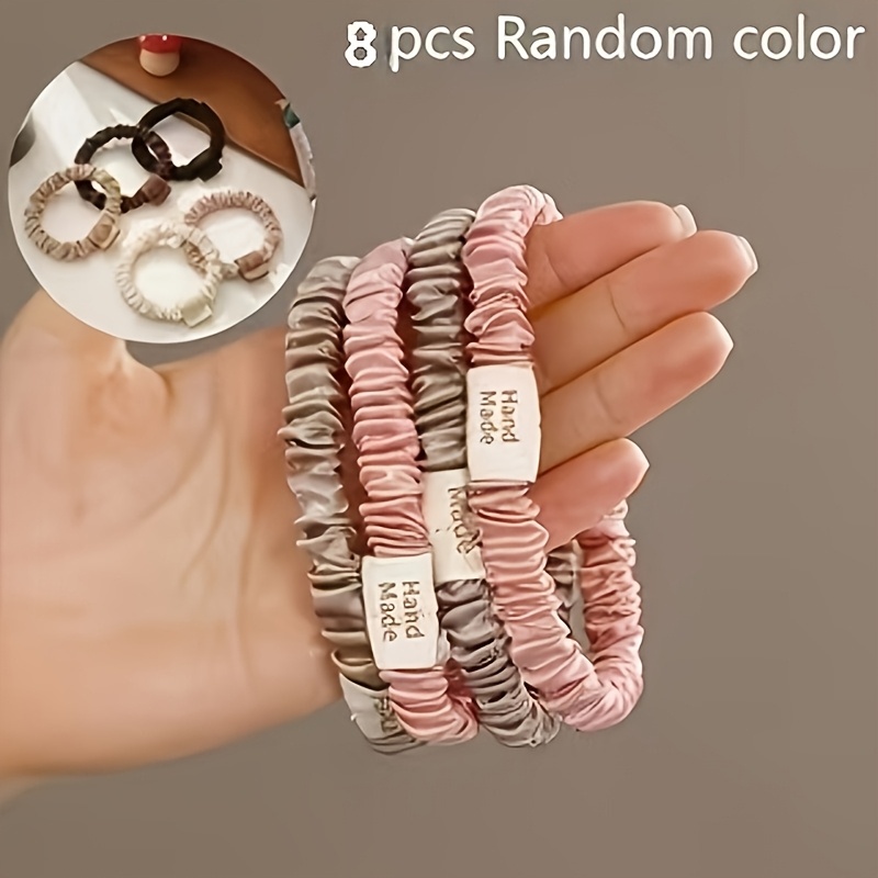 TEMU Set da 8 pezzi di polsini antiscivolo da donna casuali in colori assortiti, polsini multifunzionali in poliestere e papillon per camicia,