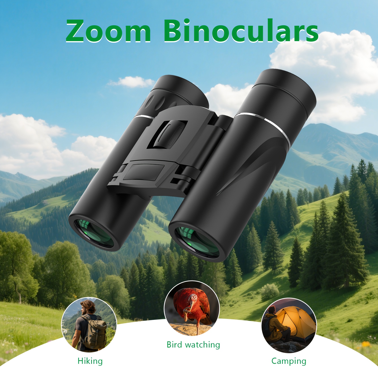 TEMU Portable Mini Binoculars | 8x21 Hd Zoom Binoculars | Pocket Adult Binoculars | Lightweight | Easy To Carry | Compact And Foldable Design | With