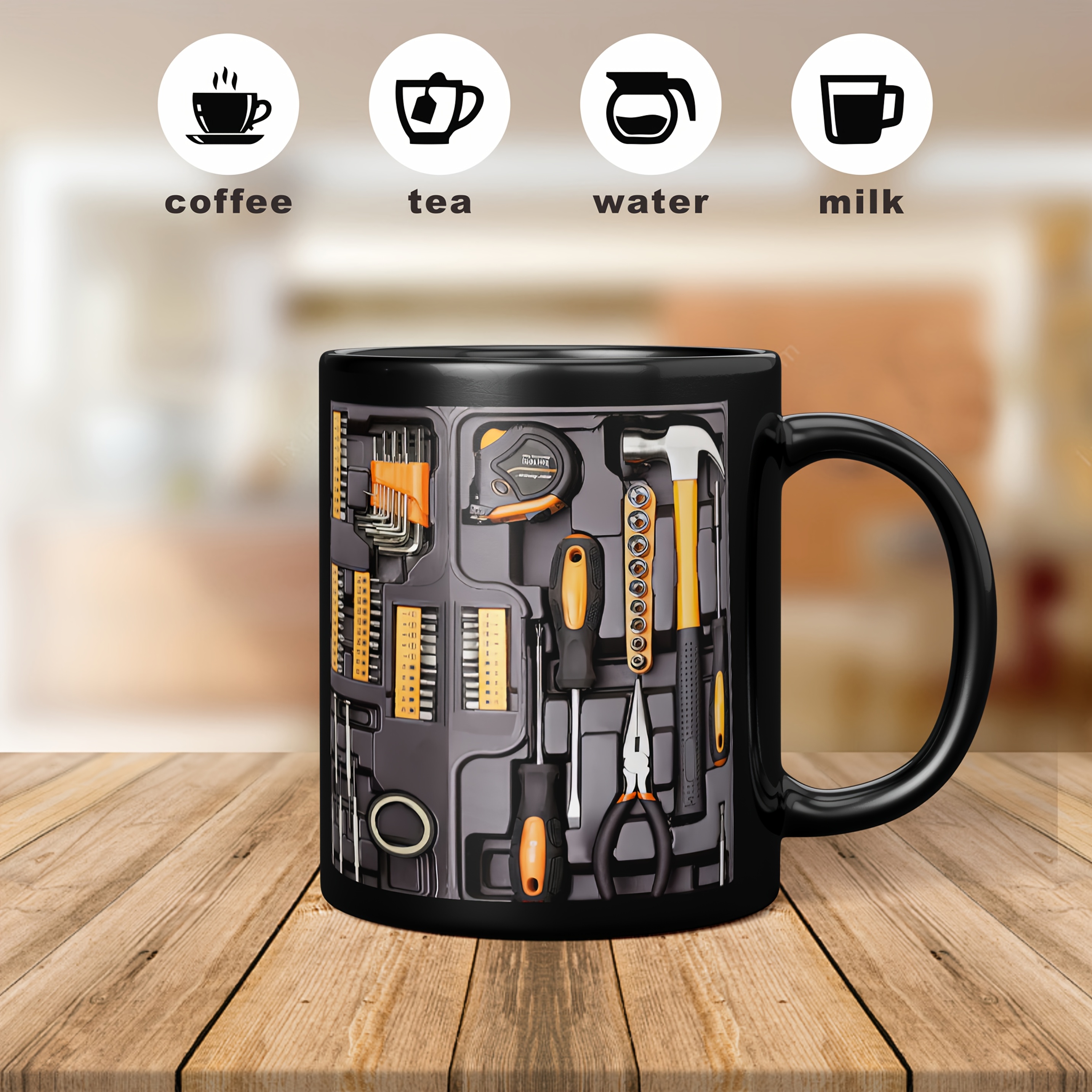 11oz industrial themed ceramic mug compatible for toolbox coffee tea cup with mechanic design engineer gift for dad for who in garage workshop ceramic 11 ounce 2