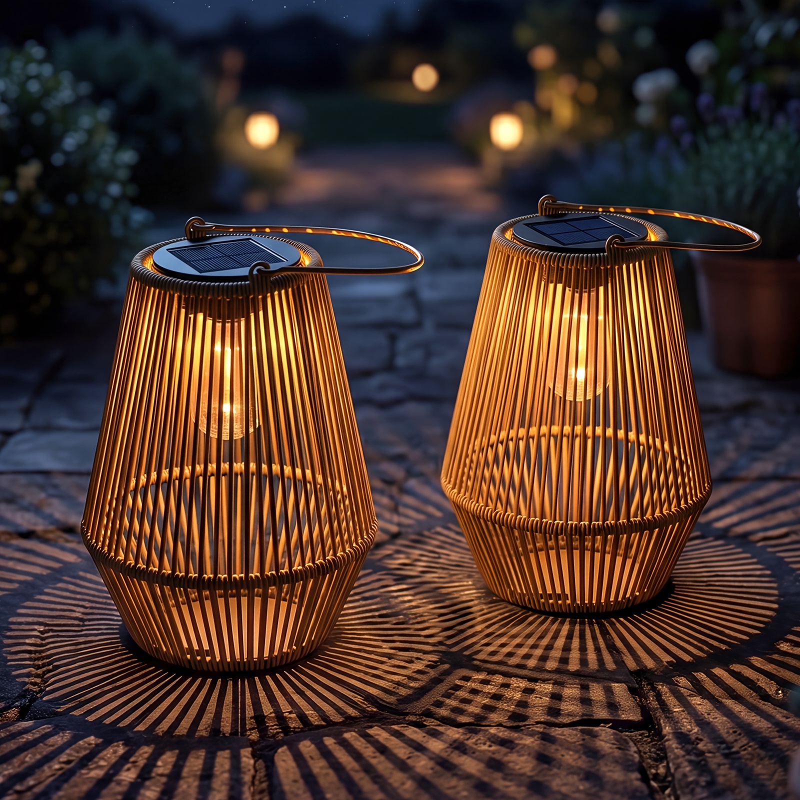 Image of Outdoor Solar Lights, Garden Solar Lights, Upgraded High-brightness Hanging Solar Lights, Ip65, Suitable For Led Solar Lantern Decorative Lighting In Gardens, Courtyards, And Other Spaces